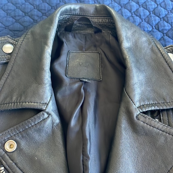 Black Leather Motorcycle Jacket from Gap - Picture 5 of 14